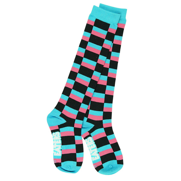 Knee High Socks - Blocks - Black