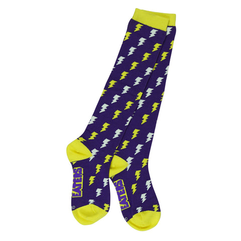 Knee High Socks - Bolts - Purple