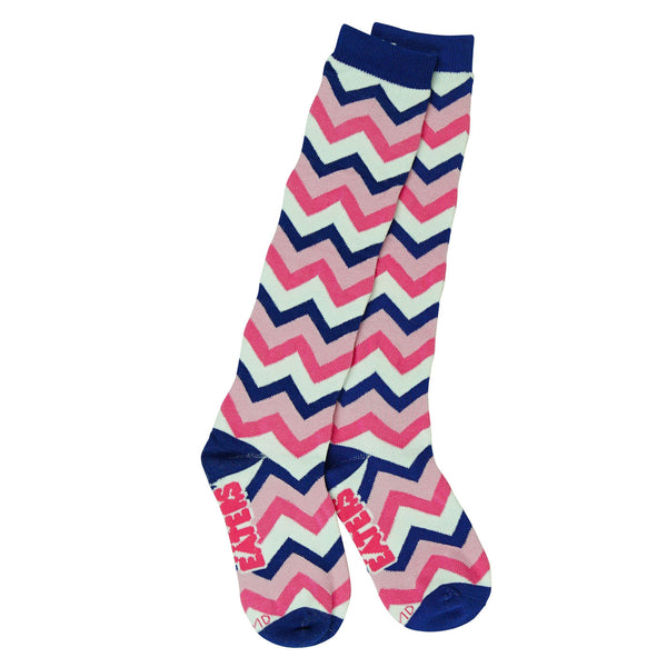 Knee High Socks - Chevrons Pink