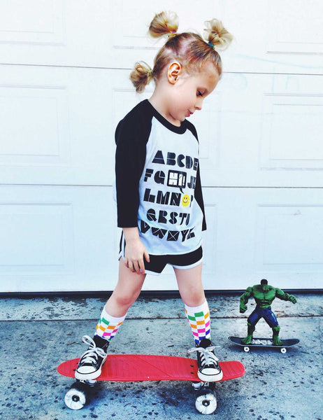 Knee High Socks - Chex - White