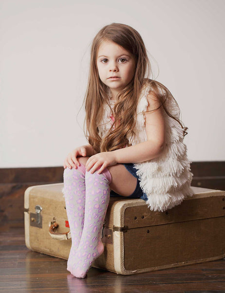 Knee High Socks - Leopard Gray
