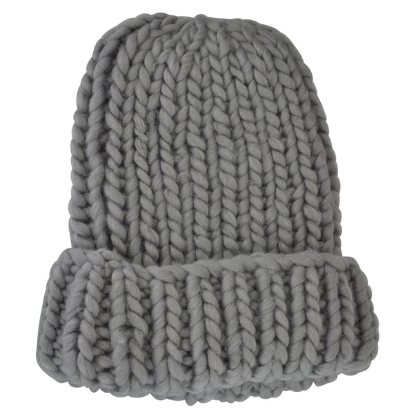 Mega Knit Slouchie Beanie - Gray