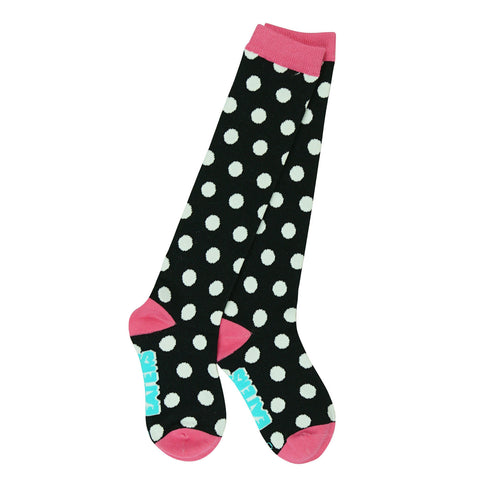 Knee High Socks - Polka Dots - Black