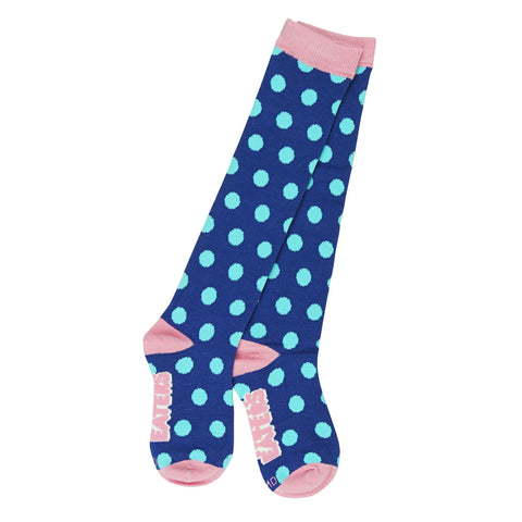 Knee High Socks - Polka Dots - Blue
